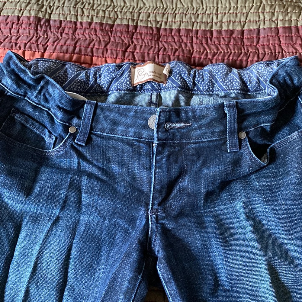 Paige maternity pants boot cut size 27 distressed on the bottom
